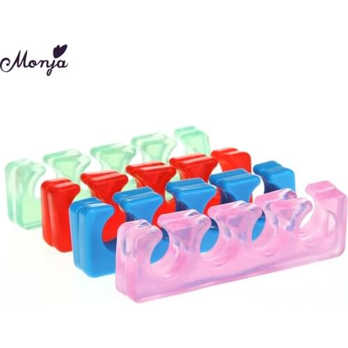 Monja 2Pcs/set Nail Art Silicone Toe Fingernail Separators Flexible Recycling Use Finger Care Braces Support Manicure Tool Kit