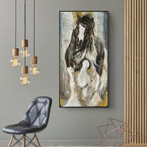 Modern Horse Canvas Painting Animals Pictures wall Prints Decor art Poster Painting Big Size Canvas Painting for Living Room