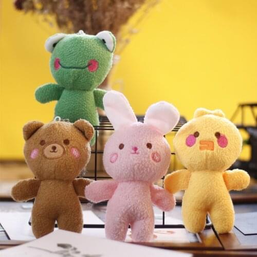 Super cute cartoon bear pendant plush doll bunny doll mini frog little yellow duck backpack ornaments Boutique Christmas Gifts