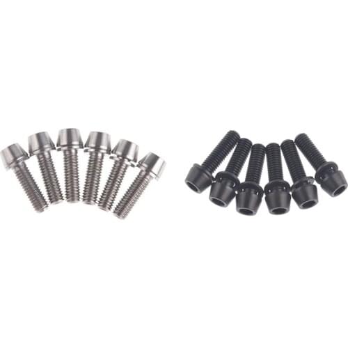 Titanium Bicycle Stem Bolt Mountain Bike Ultralight Mountain Bike Bolts Tapered Head Screw + Washer Gasket