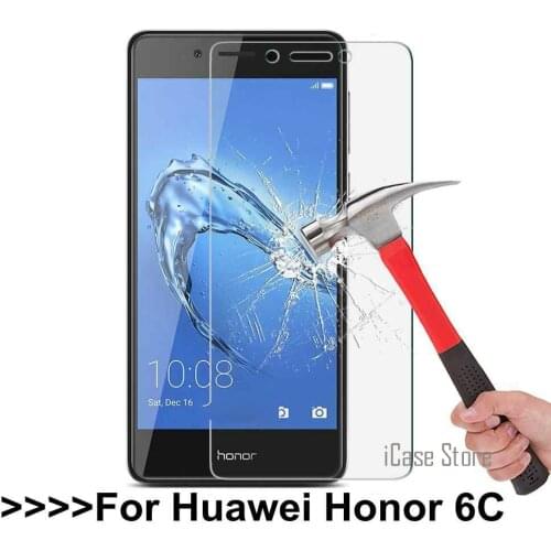 Top 9H Tempered Glass For Huawei Honor 6C 5.0inch Screen Protector Case Film DIG-L21 DIG-L01 Not Full Screen Film For Honor 6C