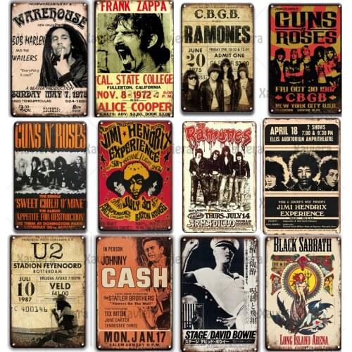 Vintage Tin Sign Rock Singer Art Plaque Metal Plate Pop Band Retro Poster Home Decoration Club Bar Man Cave Wall Sticker 20X30Cm