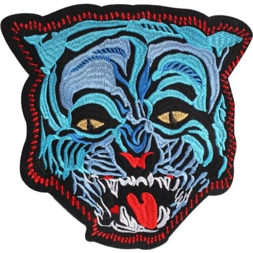 GUGUTREE embroidery big tiger patches animal patches badges applique patches for clothing JW-95