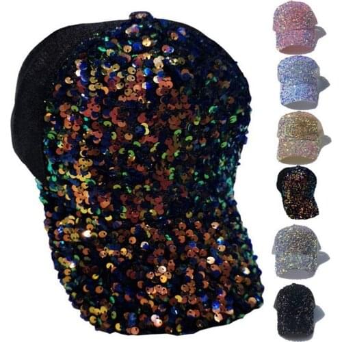 2021 High Quality Sequined Hat Women Summer Sun Hat All-match Sunscreen Baseball Cap Face-lift Fashion Peak Cap Sun Hat
