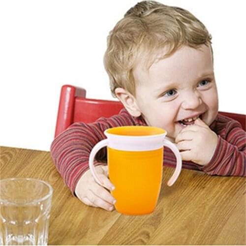 1PC 360 Baby Cups Can Be Rotated Magic Cup Baby Learning Drinking Cup LeakProof Child Water Cup Bottle Copos Learning cup