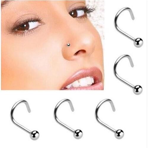 100pcs Hot Nose Stud Screw Surgical Steel Nose Cartilage Ring Stud Nose Stud 22G