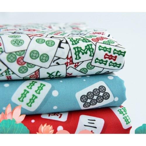 130x50cm Plain Cotton Cartoon Fabric MahjongSewing Fabric DIY Childrens Wear Cloth Make Bedding Quilt Decoration Home