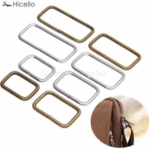20Pcs/lot Metal square ring buckles Garment Belt DIY Needlework Luggage Sewing handmade Bag purse buttons Bronze Silver Hicello