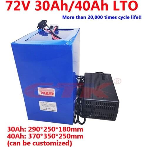 LTO 72V 30Ah 40Ah Electric bike Battery Pack 72V 2000W 3000W Electric Scooter Lithium titanate Battery 72V batttery+5A charger