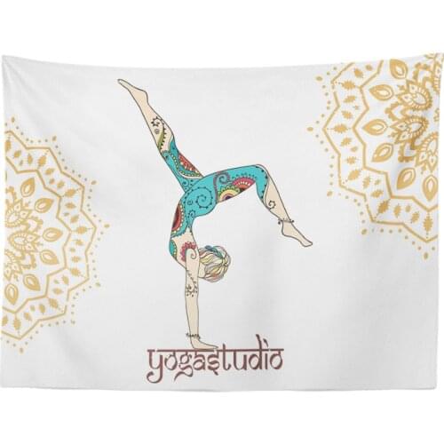 Alternative Woman Yoga Tapestry Inverted Mandala Chakra Living Room Bedroom Decorative Wall Hanging Polyester Curtain Tablecloth