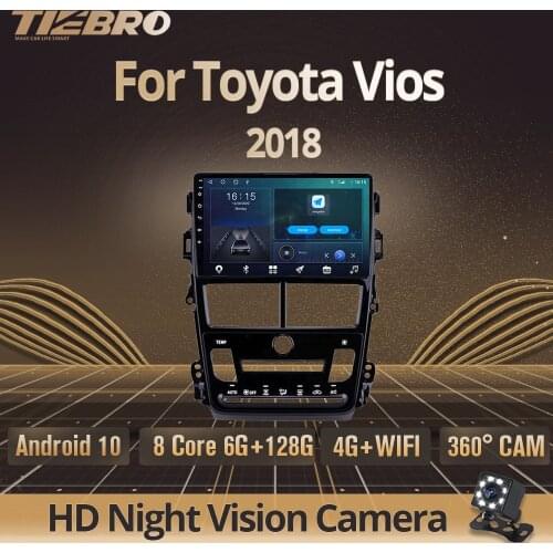 TIEBRO 2 Din Android 10.0 Car Radio For Toyota Vios Yaris 2018 Car Multimedia Player GPS Navigation Carpiay DSP NO 2Din DVD