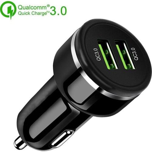 QC3 0 Dual Car Charger charges quickly recharged in the car Dual USB Car Charger 12-24V 4A