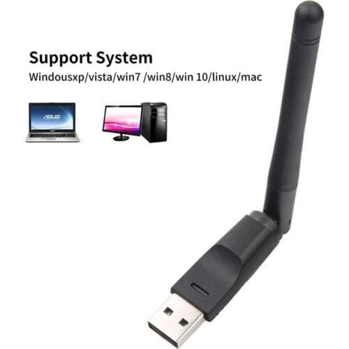 Wireless Network Card For Rt5370 WiFi USB 2.0 Wireless Network Card With Antenna Support Simulated Ap Function For Laptop PC