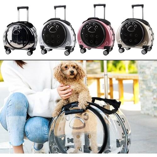 Pet Trolley Case Carrier for Cats and Puppies Ventilated Cat Backpack Carrier, Comfort for Travel Hiking Walking Outdoor