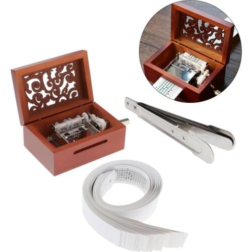 DIY Music Box Musical Movement Mechanical Hand Crank Hole Punch Paper Tapes