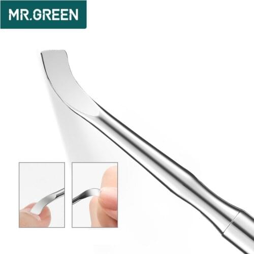 MR.GREEN Cuticle Pusher Double Ended Manicure Pusher Tool Nail Dirt Cleaner Stainless Steel Dead Skin Pusher Nail Polish Remove