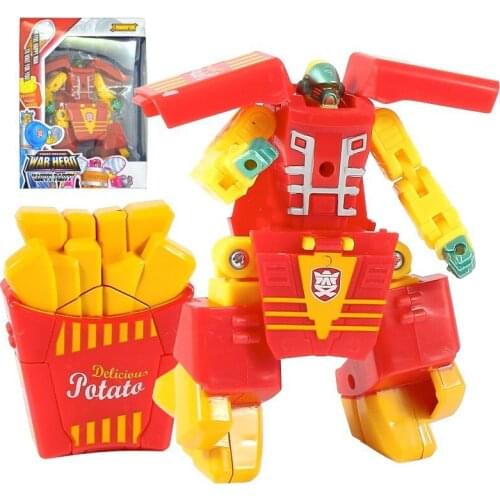 1 PC Action Figure Hamburger Transformation Robot Toys Deformation Plastic Food Play Collection Kids BEST Gift Education Toy