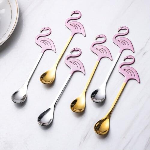Hawaii Party Flamingo Stainless Steel Spoon Flamingo Decoration Home Decor Party Tableware Party Supplies Hawaiian Decor Mariage