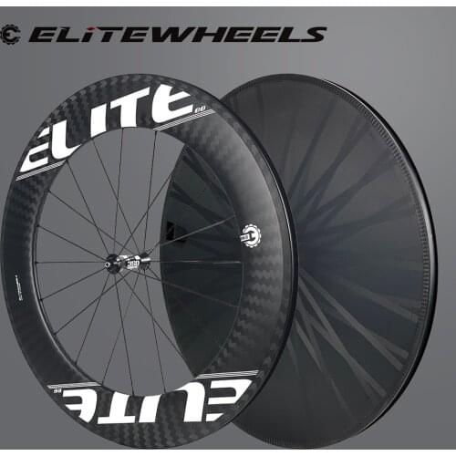 ELITEWHEELS 700c Triathlon Carbon Wheelset 25mm Wide Time Trial Disc Wheels FIxed Gear/road Hub For T T Racing Bicycle Wheel
