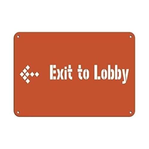 Guadalupe Ross Metal Tin Sign Exit to Lobby Left Business Sign Feature Department Wall Art Metal Sign