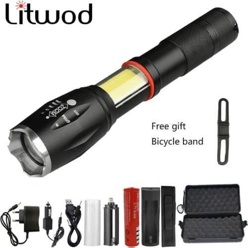 Z30 1005A Multifunction Led flashlight 8000 Lumens CREE XM-L2 U3 torch hidden COB design flashlight tail super magnet design