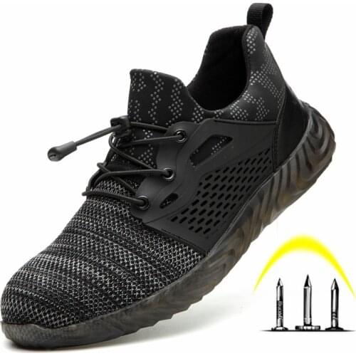 Steel Toe Cap Men Work Safety Shoes Puncture-Proof Autumn Winter Boots Lightweight Breathable Sneakers Indestructible Shoes