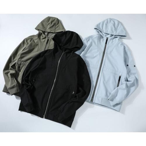 Spring Plus Velvet Comfortable Tooling Style Men Hooded Sweater Hoodie