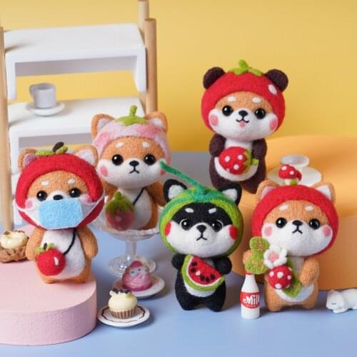 Non Finish шерсть для валяния Lana фетр Felting Kit Animal Dog Doll Needle Material Beginner Handmade KitEnglish Instruction