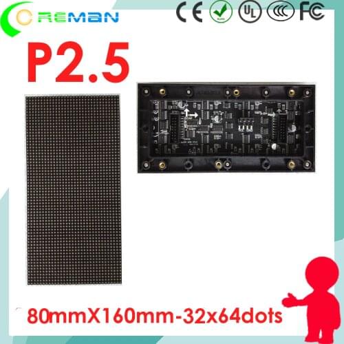 Ali express freeshipping p2.5 led matrix module high brightness full color rgb diy led sign components module