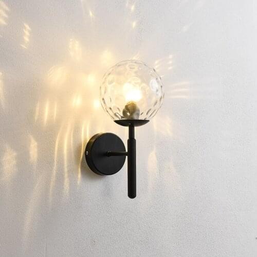 Nordic Modern Wall Lamp Beside Bedroom Glass Ball LED Wall Lights Fixtures Wandlamp Lighting Bathroom Mirror Stair Light