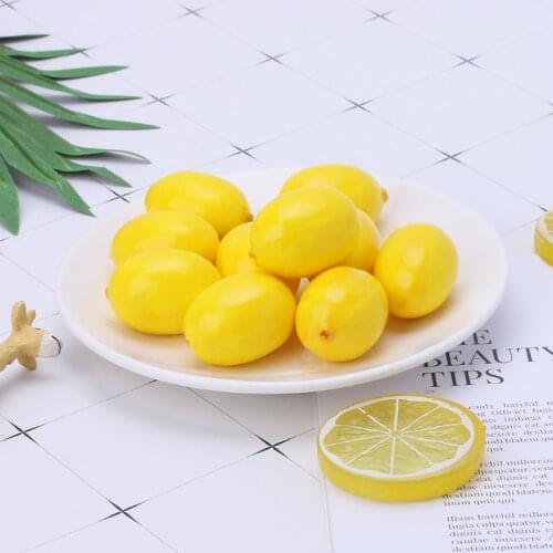 2021 New 20pcs Lifelike Simulation Artificial Lemon Fake Fruit Disply Home Party Decor