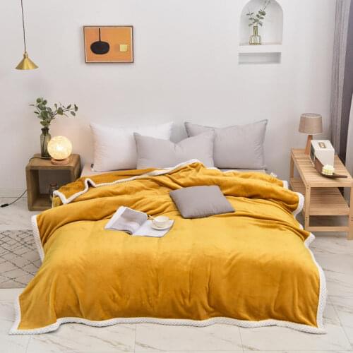 Solid Color Blanket Soft Warm Winter Milk Wool Blankets For Beds Faux Fur Milk Throw Sofa Cover Bedspread Sheets Blankets Drop
