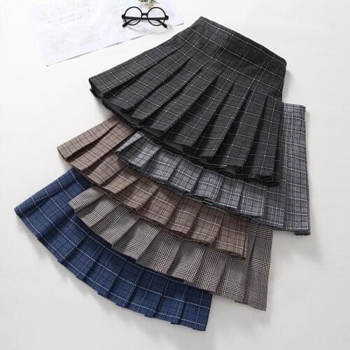 2020 Autumn Baby Girl Skirt Casual Plaid Pleated Skirts For Girls 3-11 Years Toddler Kids High Waist Skirt Fashion Skirts