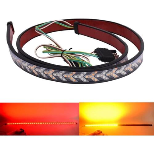 60" Fishbone Style Flowing LED Tail Light Bar Turn Signal Brake/DRL/ Double Flash Lights Waterproof