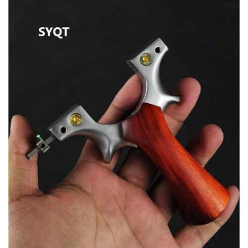 New Fast-Pressing Slingshot Solid Wood Slingshot 440C Stainless Steel Flat Rubber Band Outdoor Hunting Catapult Games For Kids