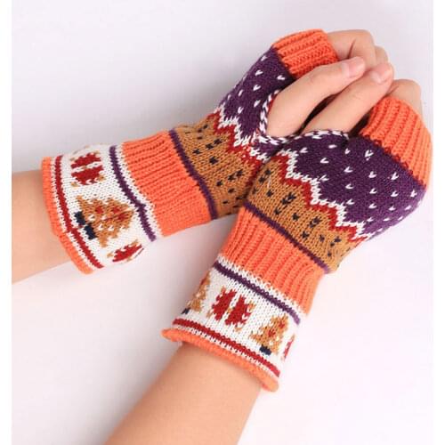 Christmas Knitted Arm Fingerless Warmer Gloves Winter Gloves Unisex Soft Warm Mitten Luvas De Inverno Male Guantes Mujer Eldiven