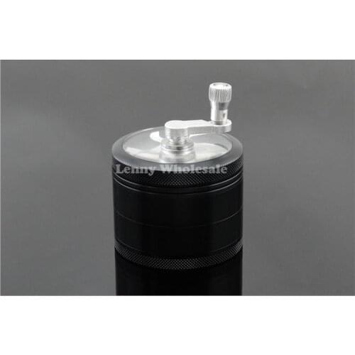 Black color Smoking herb Grinder Aluminium Alloy Hand Tobacco Grinder 4 Layers Herb Grinders 63*78mm Weed Grinder free shipping