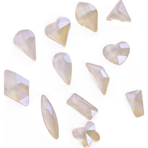 Astrobox 100pcs Flatback Colorful Drop Heart Shapes Rhinestones For Nails Art Decorations Crystal Glass Stone Manicure 3D Shiny