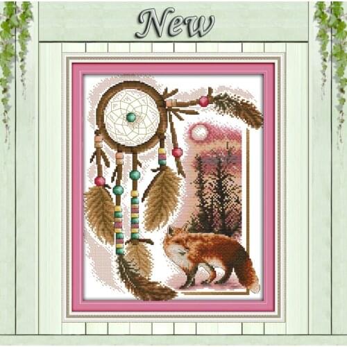 Totem (fox),Counted Printed on canvas DMC 11CT 14CT Cross Stitch kits,needlework Set hand made DIY embroidery,animal Style Decor