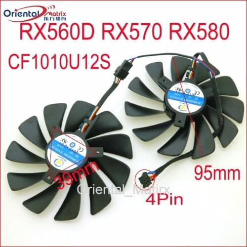 Free Shipping FDC10U12S9-C CF1010U12S 12V 0.45A 95mm 4Wire 4Pin VGA Fan For XFX RX560D RX570 RX580 Graphics Card Cooling Fan