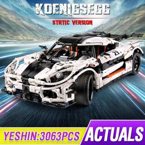 Mould King 13120 High-Tech Koenigsegged Super Racing White Car Fit MOC 4789 Model Building Blocks Bricks Toys for Gifts