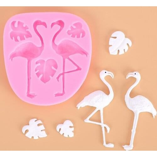1pc Facemile Flamingo Shape Fondant Silicone Mold Craft Bird Cake Decorating Tools DIY Kitchen Cake Baking Tool Chocolate Mold