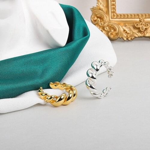 1PC Boho Trendy Punk Twisted Metal Open Rings For Women Jewelry Gifts Accessories Adjustable