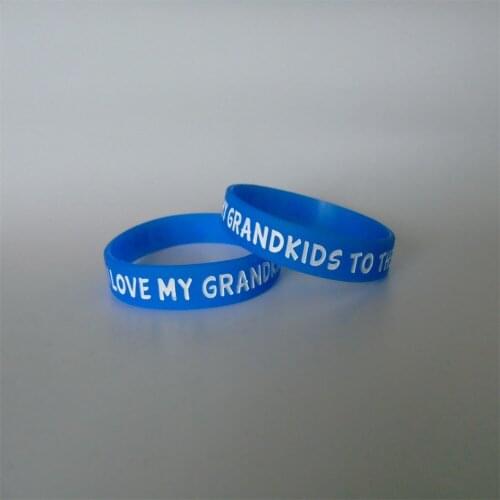 100PCS/Lot high quality debossed and ink filled rubber wristbands for gifts Y022602