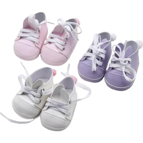 7*3.8cm Mini Doll Shoes for 18Inch Girl Dolls and 43cm New Born Baby Dolls Best Gift for Kids Accessories Toys