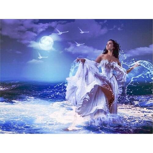 Diamond Painting 5D Beauty Diamond Embroidery Mosaic sea Full Set Garden With Square Rhinestone Mosaic Art Home Decorations