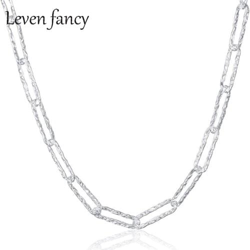 Authentic Solid Sterling Silver 925 Cauliflower Chain Necklace Simple Choker Thick Chain Short Necklaces for Women Girls