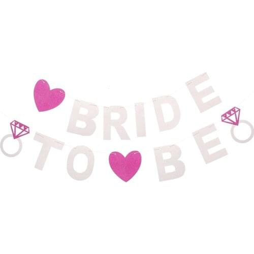 White Pink Bride To Be DIY Banner Hanging Wedding Decoration Hen Party Bachelorette Party Flag Ornament yl34