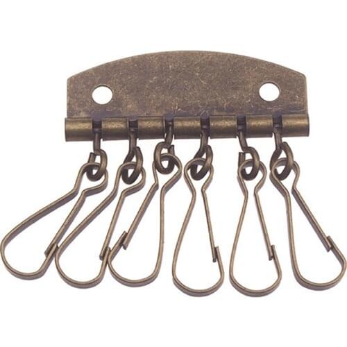 1PC Sewing DIY Key Holders Patchwork Sewing Metalware Key Row Ring Holder Handmade Fabric Leather Silver Bronze DIY Key Chain