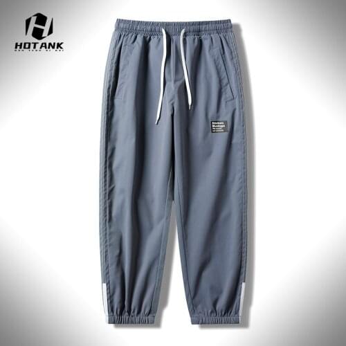 2021 New Casual Pants Men Cotton Solid Color Loose Sweatpants Sports Jogging Pant Mens Fashion Cargo Trousers Streetwear